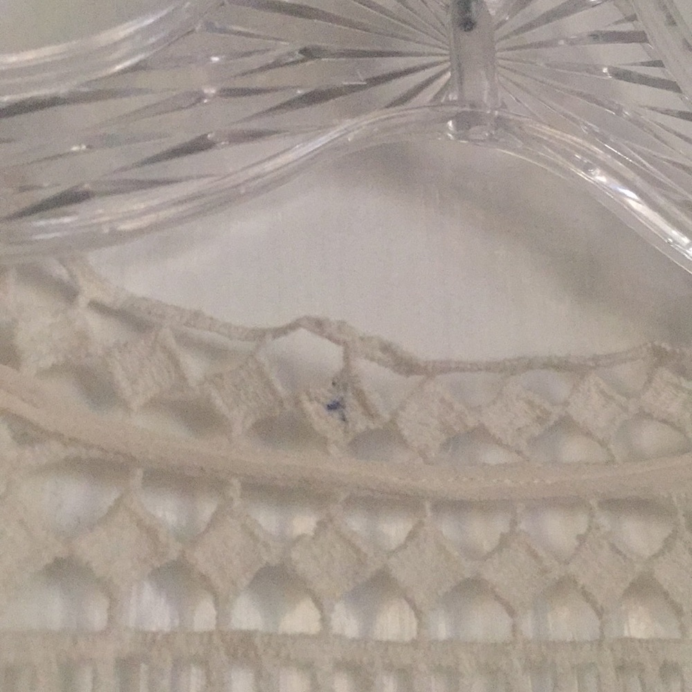 Joie silk blouse with lace inserts, Porcelain SZ S - Picture 7 of 8